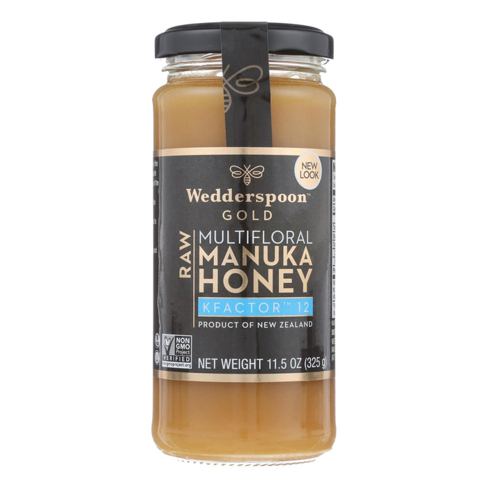 Wedderspoon Manuka Honey, KFactor 12, 11.5 oz (Pack of 6) - Raw Organic Honey