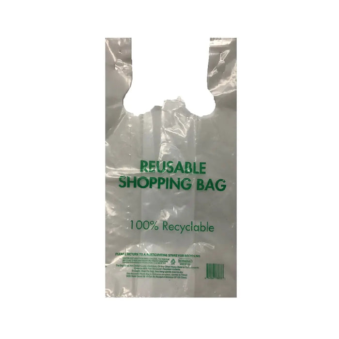 Reusable White T-Shirt Bag (ERUZ) 400 ct - 12.5" x 6.5" x 21.5"