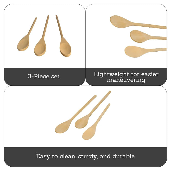Imusa Wood Spoon Set, Cucharas De Madera 3 pc