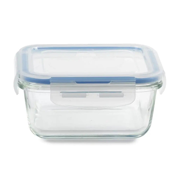 Glass Container Square Blue 3.4 cup