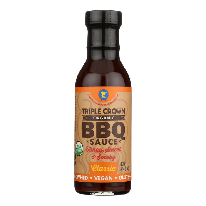 Triple Crown Bbq - Organic Classic BBQ Sauce, 14 fl oz (Case of 6) - Vegan Grilling Sauce