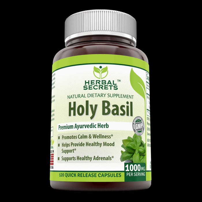 Holy Basil 1000mg by Herbal Secrets (120 Capsules)