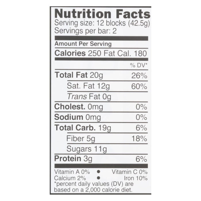 Divine Dark Chocolate Bar 70% Cocoa - Case of 12 - 3 Oz Each