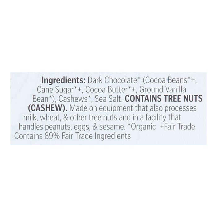 Theo Salted Cashew Dark Chocolate Bar - 3 Oz