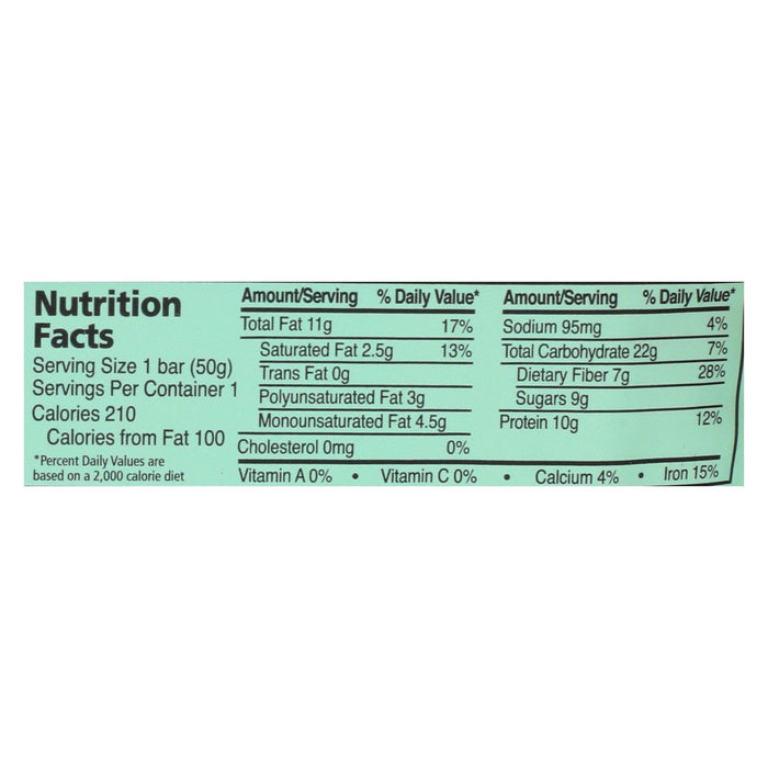 ZING Bars Dark Chocolate Sunflower Mint Nut-Free Nutrition Bar, 1.76 Oz., 12 Count