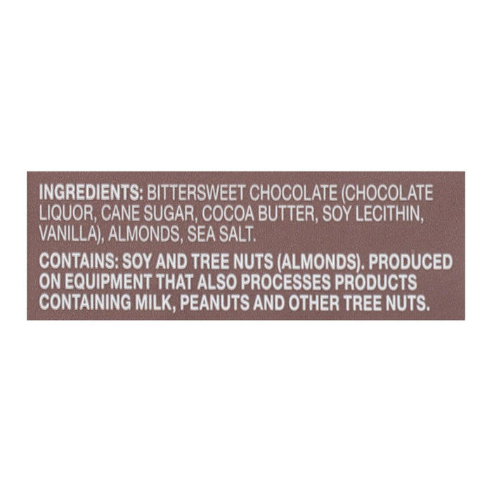 Endangered Species Sea Salt & Almonds Dark Chocolate Bar - 72% Cocoa, 3 Oz Bar (Case of 12)