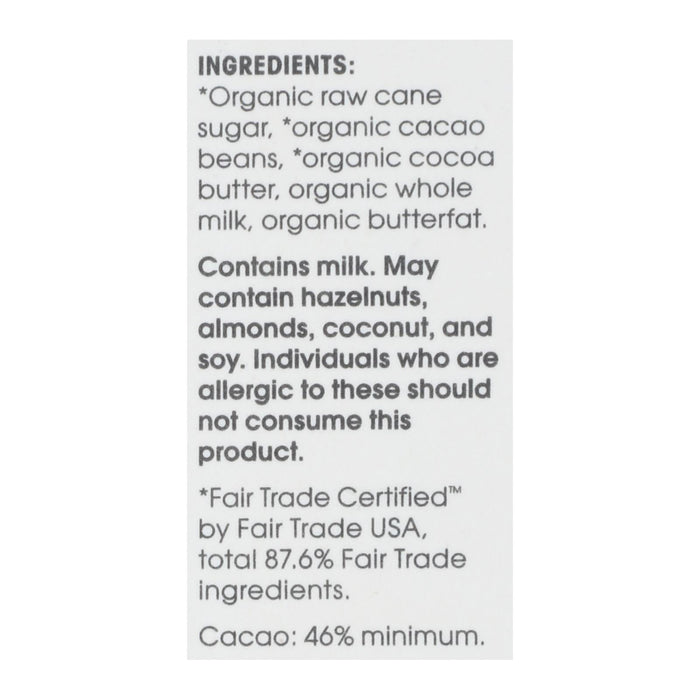 Alter Eco Organic Classic Milk Chocolate, 2.65 Oz. (12-Pack)