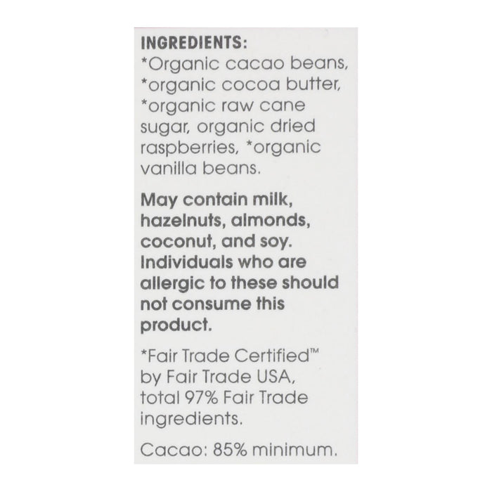 Alter Eco Organic Dark Chocolate Raspberry Blackout 85% Cocoa - 2.65 Oz (Pack of 12)