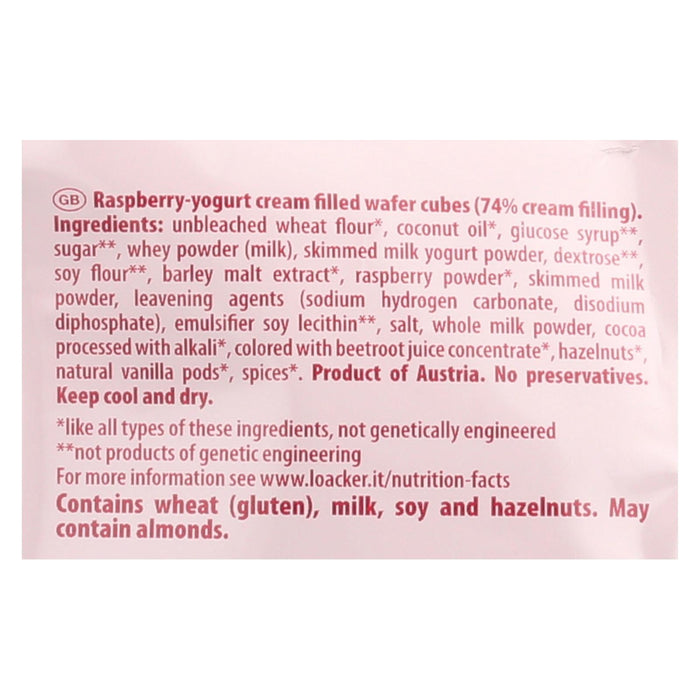 Loacker Quadratini Raspberry-Yogurt Bite Size Wafer Cookies - 6 x 7.76 Oz