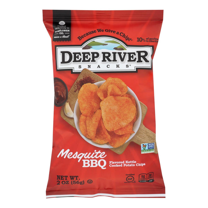 Deep River Snacks Mesquite BBQ Kettle Chips, 2 oz (Case of 24) - Gluten-Free Snack