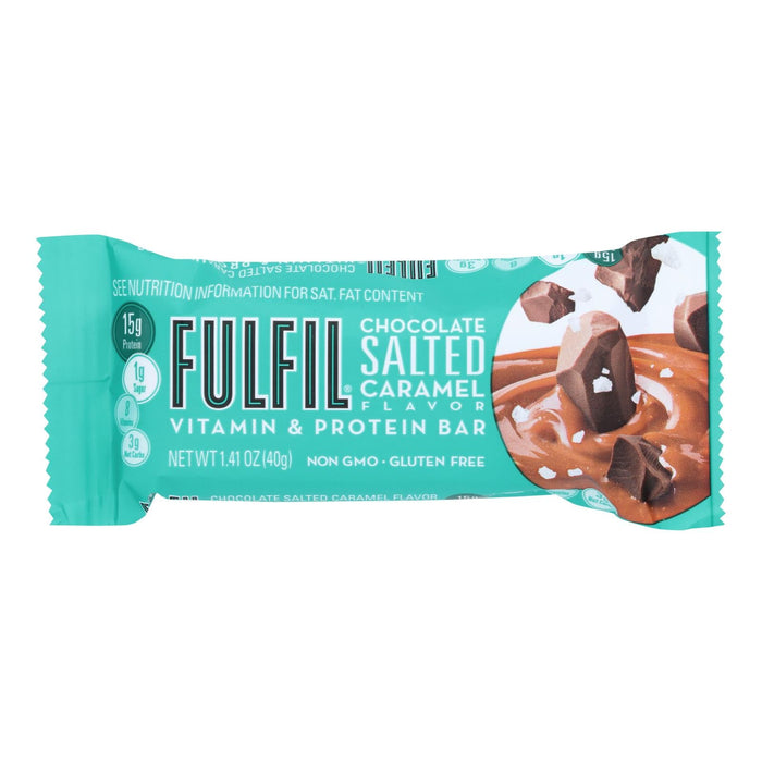 Fulfil Protein Bar - Chocolate Salted Caramel - 12 x 1.41 Oz - Low Sugar, High Protein Snack