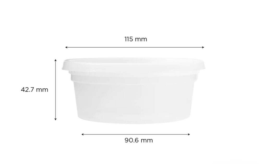 8oz PP Clear Plastic Injection Molded Deli Containers & Lids (117mm) - 240 sets