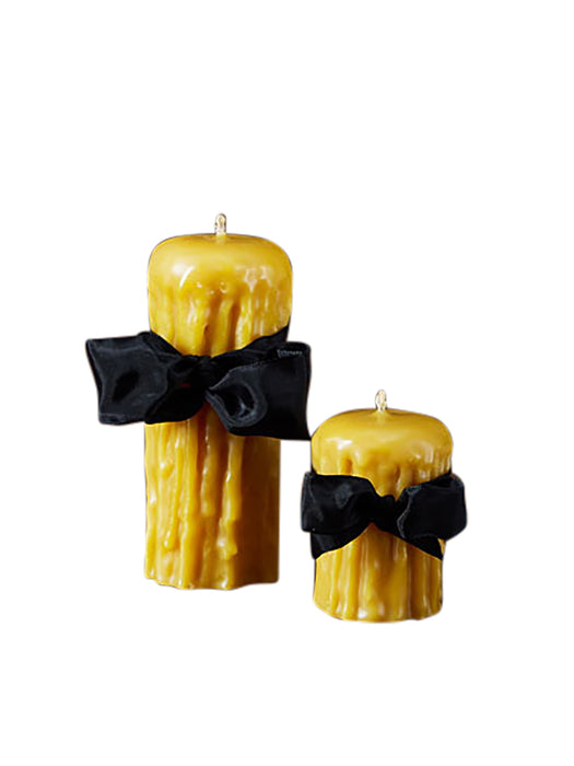 Beeswax Drip Pillar Candle 2.5 Inch Diameter