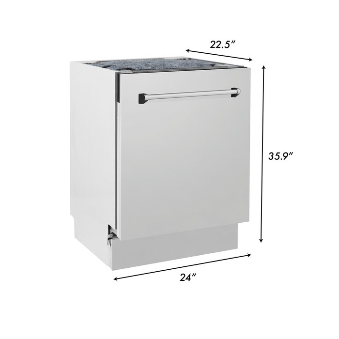 ZLINE 24" Dishwasher in Custom Panel Ready, Stainless Tub, DWV-304-24