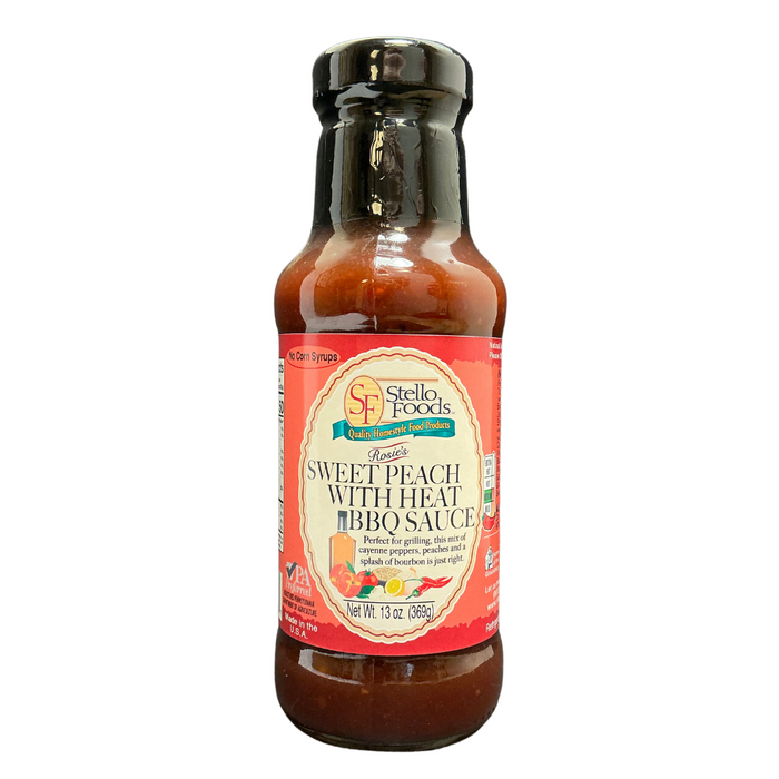 Stello Foods - Rosie's Sweet Peach With Heat BBQ Sauce 13 oz