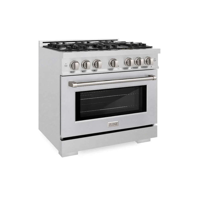 ZLINE 36" Select Dual Fuel Range Gas Cooktop Electric Convection Oven DuraSnow® Stainless Steel HDRS-36