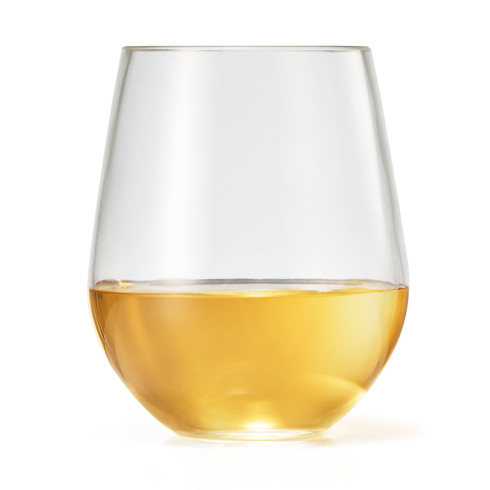 European Style Unbreakable Elegant Acrylic Stemless Wine Glasses 15 oz | Set of 6 | 100% Tritan Shatterproof BPA-free Reusable Plastic Glassware, Perfect For Homes & Bars | Dishwasher-Safe, Clear