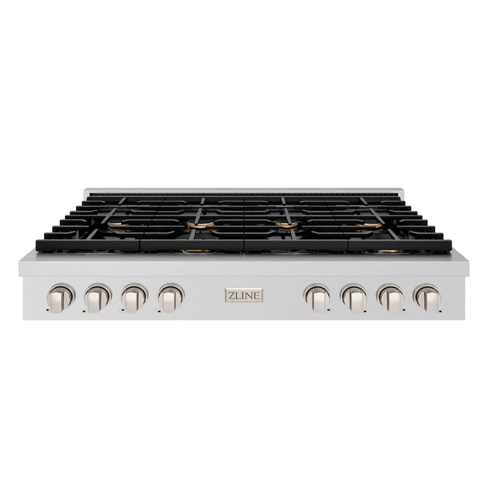 ZLINE 48" Paramount Gas Rangetop Stainless Steel Brass Burners SRT-BR-48