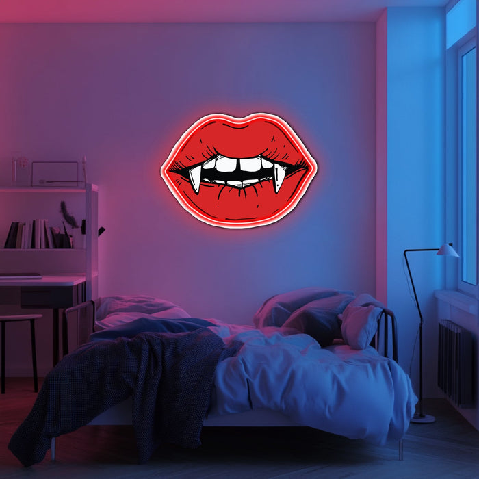 UV Printed Vampire Kiss Neon Wall Art- LV0054