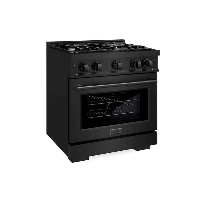 ZLINE 30" Select Gas Range Convection Gas Oven Black Stainless Steel HGRB-30