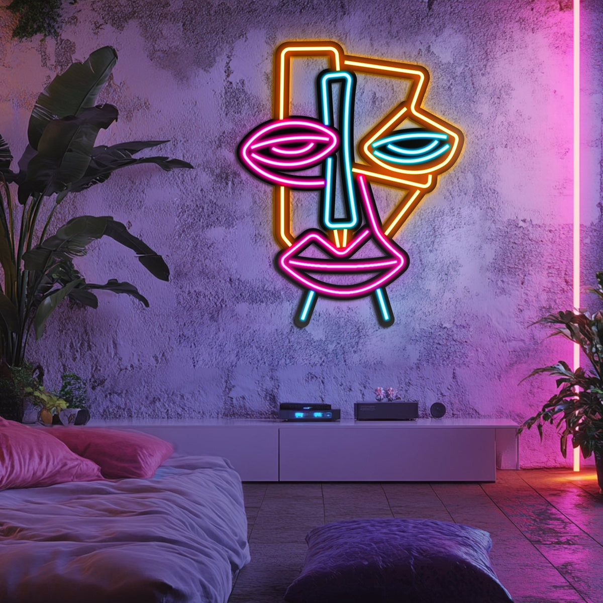 Face Shapes - Wall Painting (LED Neon) Standard