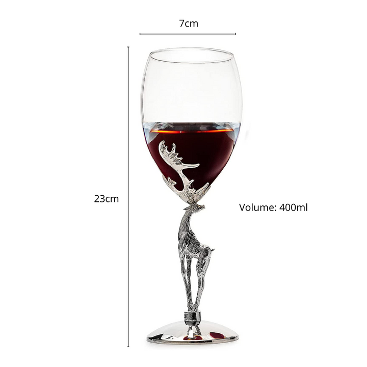 Stag Antler Set of 2 Wine Glasses 9"H (Wine)  Specialty Food Source