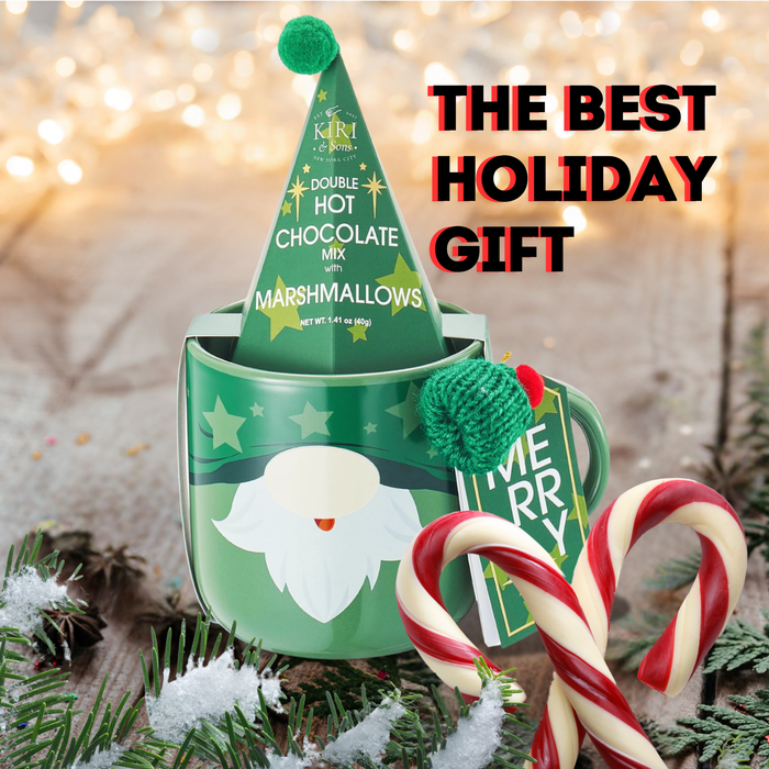 Mug With Hot Cocoa Mix & Marshmallows - Delicious Double Hot Chocolate Mix Filled with Marshmallow - Kids Fun Gift Holiday Santa Elves Christmas, Ceramic Childrens Eggnog Festive Gifts, Green Elf Mug