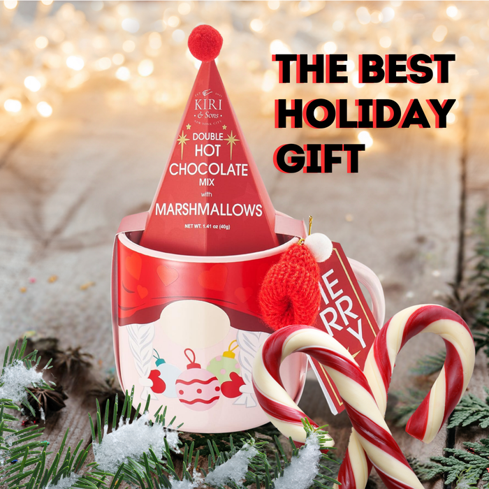 Mug With Hot Cocoa Mix & Marshmallows - Delicious Double Hot Chocolate Mix Filled with Marshmallow - Kids Fun Gift Holiday Santa Elves Christmas, Ceramic Childrens Eggnog Festive Gifts, Red Elf Mug