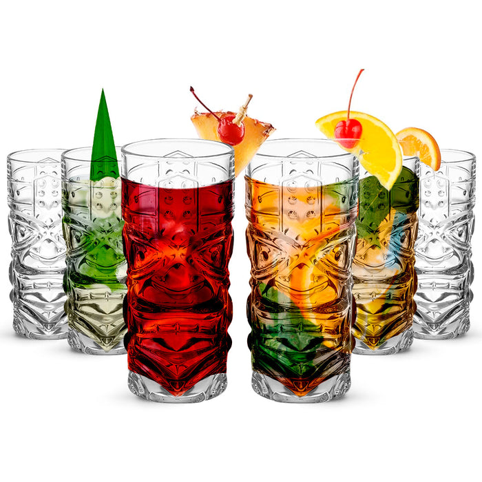 Clear Tiki Glasses, Set of 4 or 6 - 450 ML