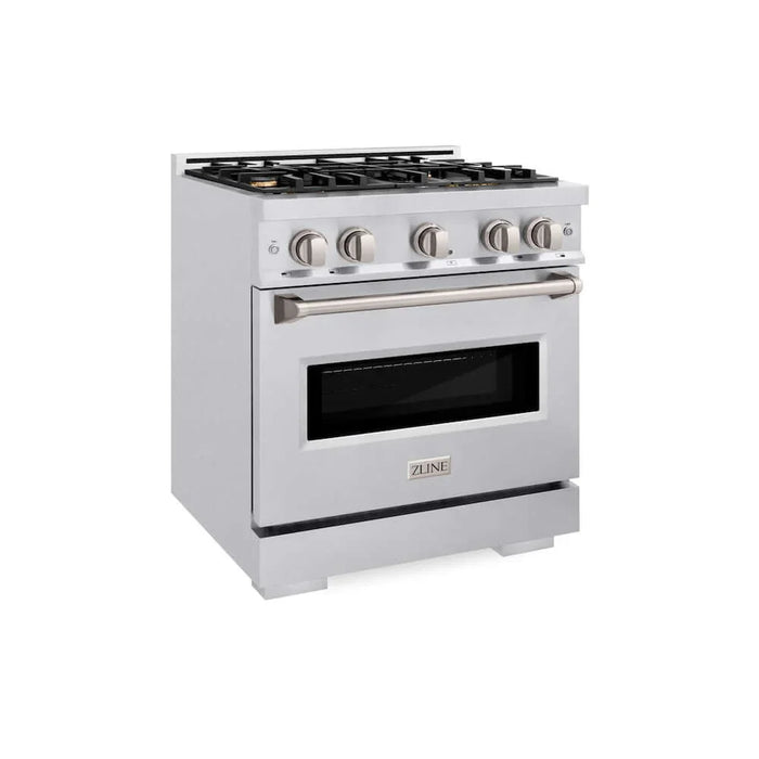 ZLINE 30" Classic Gas Range, Convection Gas Oven DuraSnow® Stainless Steel, Brass Burners CGRS-BR-30