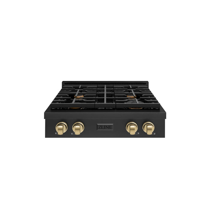 ZLINE 30" Paramount Gas Rangetop Black Stainless Steel Champagne Bronze SRTBZ-30-CB