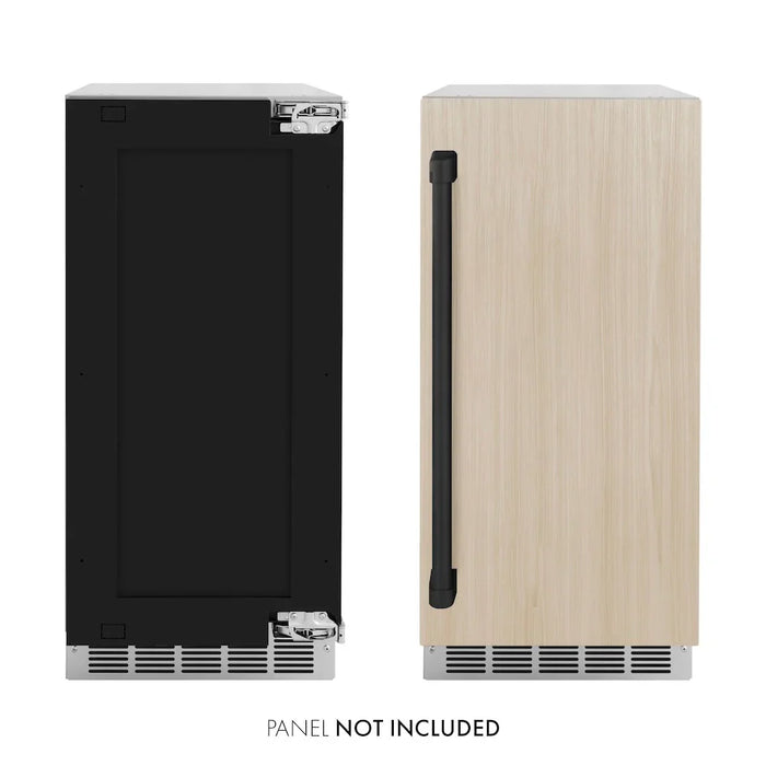 ZLINE 15" Touchstone Clear Cube Ice Maker Drain Pump Panel Ready Door Black Matte Door ICCDPZ-15-MB