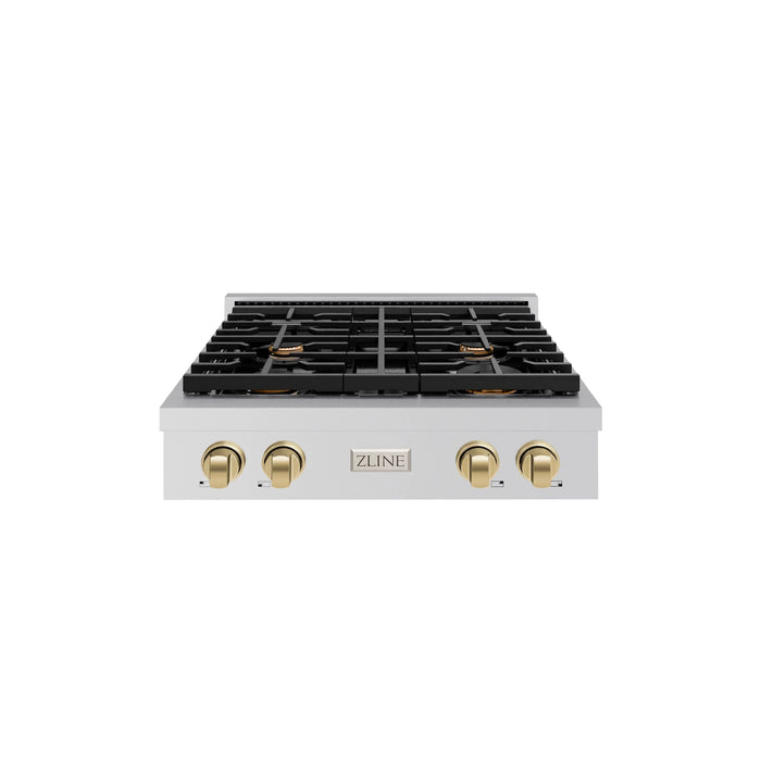 ZLINE 30" Paramount Gas Rangetop Stainless Steel Champagne Bronze SRTZ-30-CB