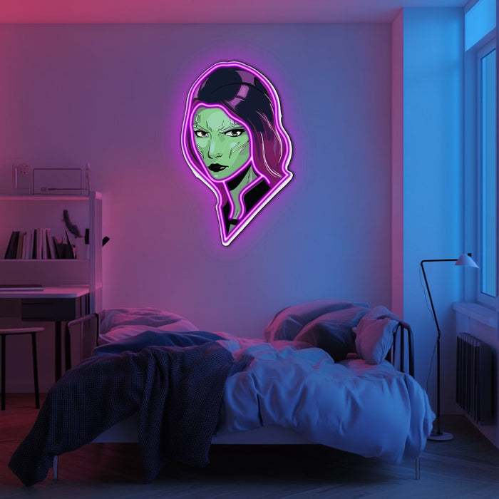UV Printed Woman Neon Wall Art- LV0042