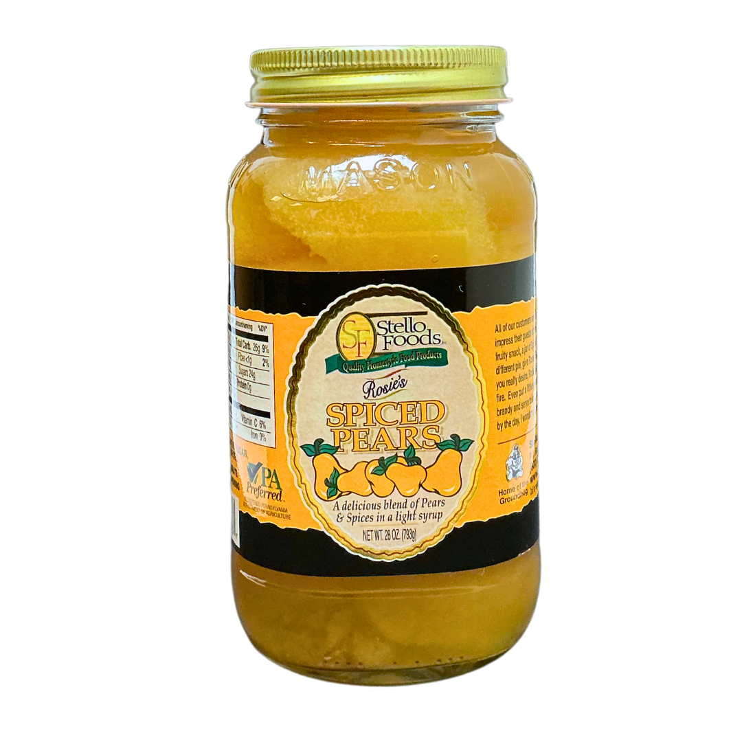 Stello Foods - Rosie's Spiced Pears 28 oz — Specialty Food Source