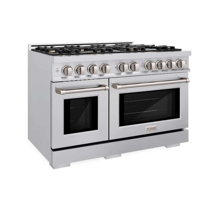 ZLINE 48" Select Dual Fuel Range Gas Cooktop Electric Convection Oven Stainless Steel Brass Burners HDR-BR-48