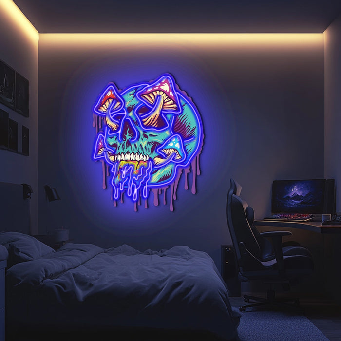 UV Printed Skull Neon Wall Art- LV0033