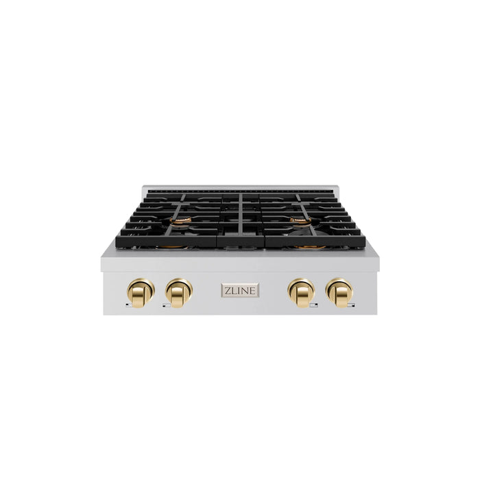 ZLINE 30" Paramount Gas Rangetop Stainless Steel Gold SRTZ-30-G