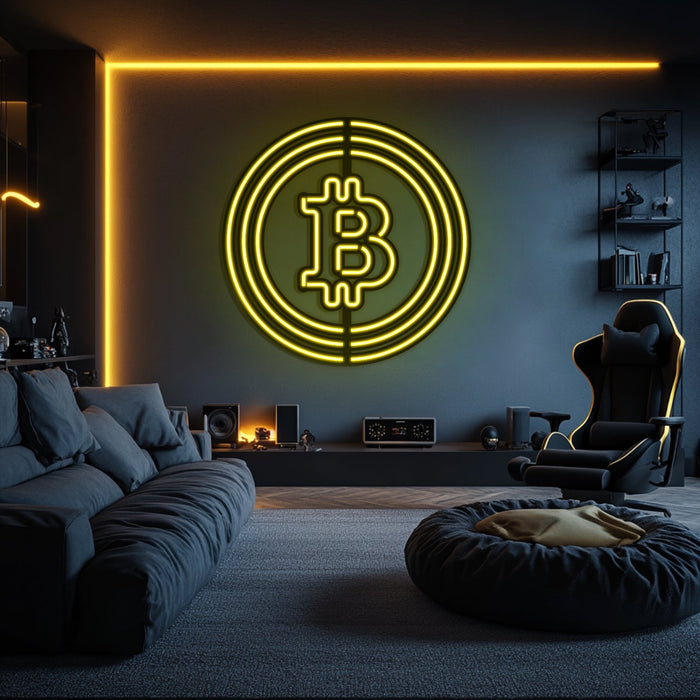 Bitcoin Metal Neon Wall Art- LN0001