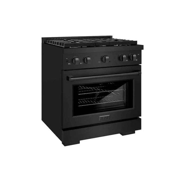 ZLINE 30 in.Gas Range, Convection Gas Oven, Black Stainless Steel, SGRB-30