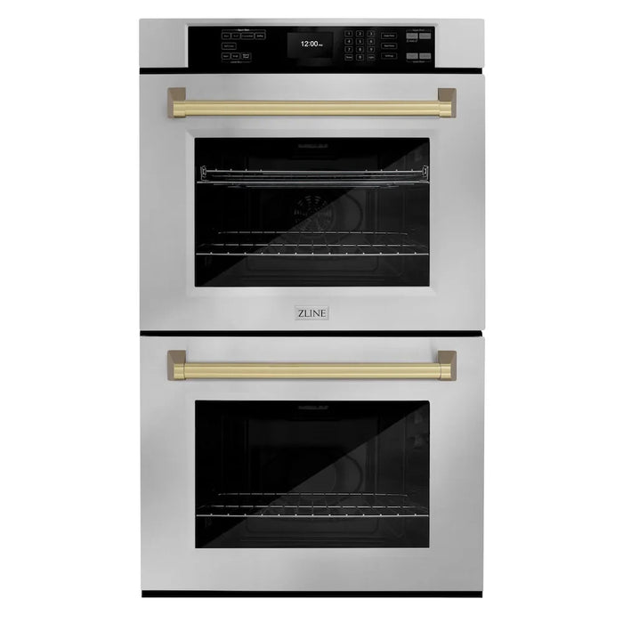 ZLINE 30"Professional True Convection Double Wall Oven, Air Fry, Self Clean, Stainless Steel, Champagne Bronze WADZ-30-CB