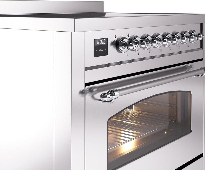 ILVE Nostalgie II 36" Electric Range, Stainless Steel, Chrome Trim UPI366NMPSSC