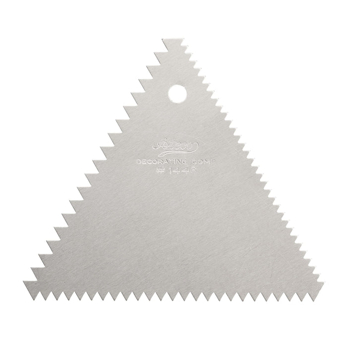 Ateco 1446 - 3 Sided Decorating Comb and 1447- 4 Sided Decorating Comb & Icing Smoother, 2 Pc Set,Silver