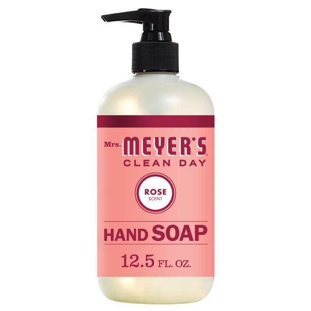 Mrs. Meyer's Clean Day Liquid Hand Soap, Refreshing Rose Scent (Pack of 6 - 12.5 Fl Oz)