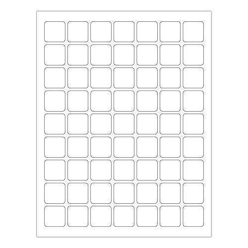 Square Laser Labels - 1" x 1": 1575/Pack, 25 Sheets
