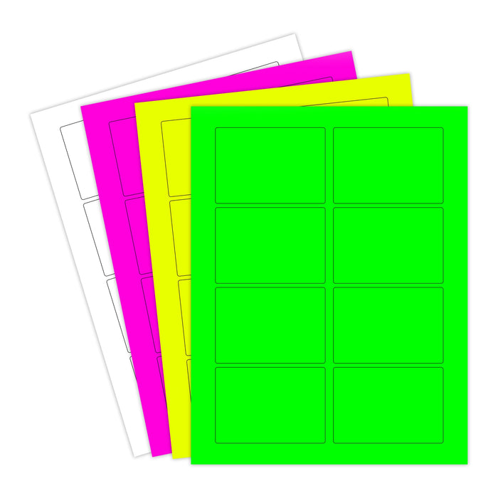 FLO Rectangle Laser Labels - 2-1/3" x 3-3/8": 200/Pack, 25 Sheets
