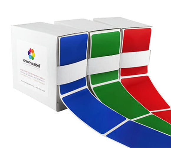 2" x 3" Color-Code Rectangular Inventory Labels: 250/Box