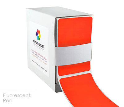 2" x 3" Color-Code Rectangular Inventory Labels: 250/Box