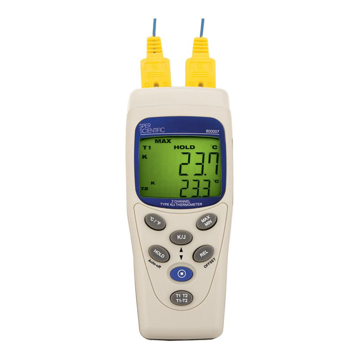 2 Channel Thermocouple Thermometer - Type K/J