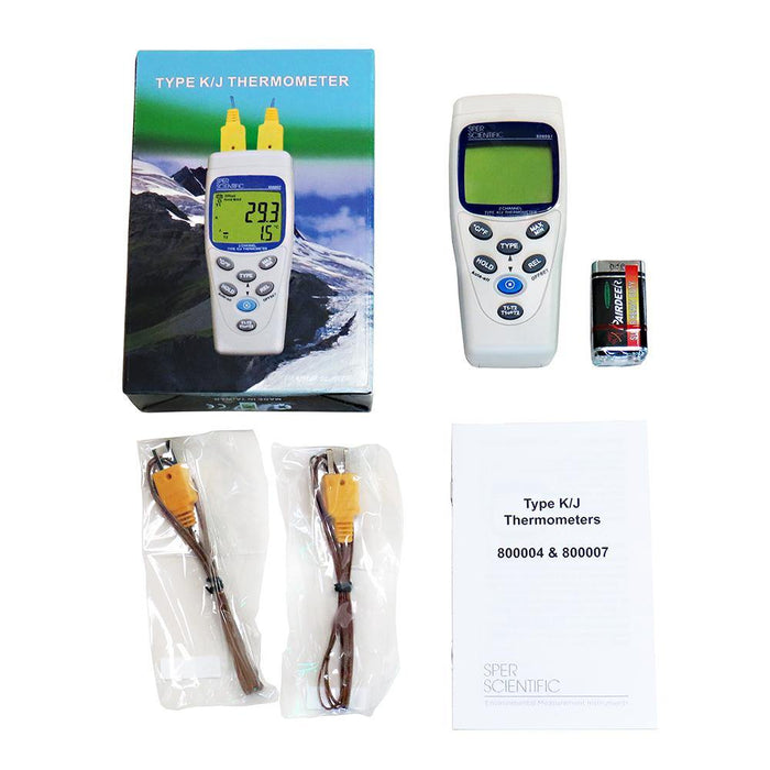 2 Channel Thermocouple Thermometer - Type K/J